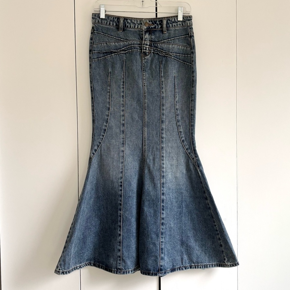 Urban Outfitters BDG Kendall Mermaid Denim Maxi Skirt Size XS